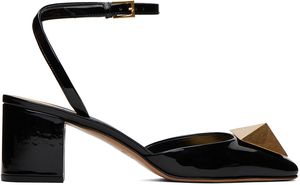 Valentino Garavani Chaussures à talon bottier noires à clou One Stud