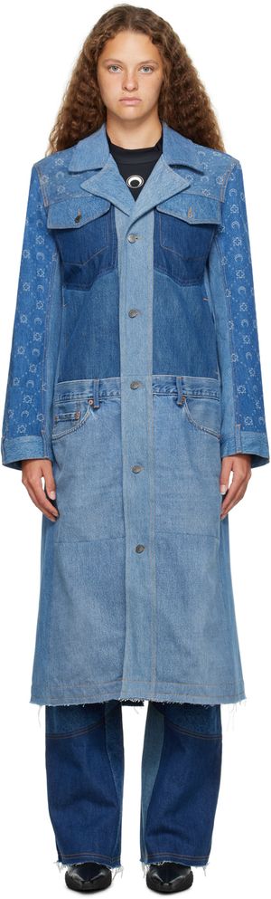 Marine Serre Blue Moonogram Denim Jacket