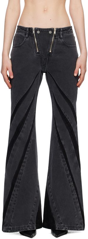 Dion Lee Black Striped Jeans