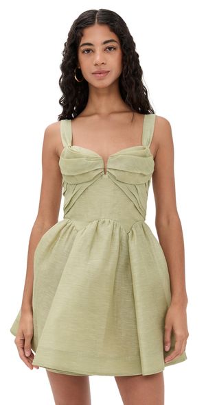 Zimmermann Rebellion Drape Mini Dress Palm 1