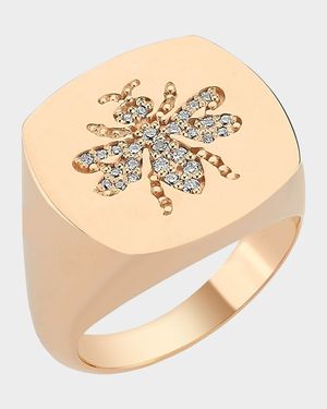 Diamond Bee Silhouette Ring, Size 7