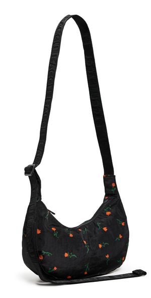 BAGGU Small Nylon Crescent Bag Painted Wildflower Painted Wildflower One Size