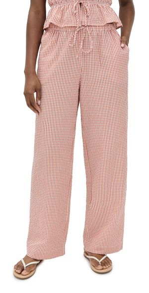WAYF Nina Pants Clay Seersucker XL