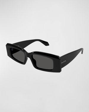 Beveled Acetate Rectangle Sunglasses