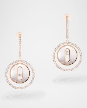 LUCKY MOVE 18K ROSE GOLD MOTHER OF PEARL & DIAMOND EARRINGS