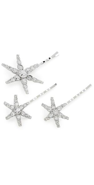 Jennifer Behr Aurelia Bobby Pins Set of 3 Crystal One Size
