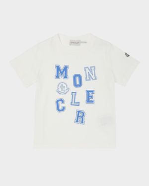 Boy's Scattered Block Letter Logo-Print T-Shirt, Size 12-14