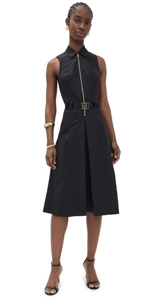 L'AGENCE Kylo Belted Shirt Dress Black 0