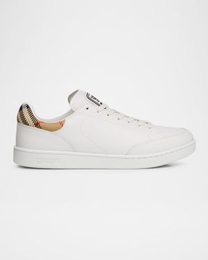 Men's Set Leather & Check Low-Top Sneakers