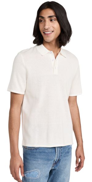 rag & bone Harvey Knit Polo Ivory XXL