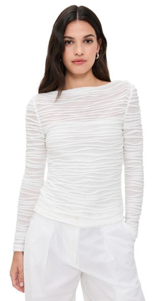 Proenza Schouler White Label Paloma Top in Textured Cotton White XS