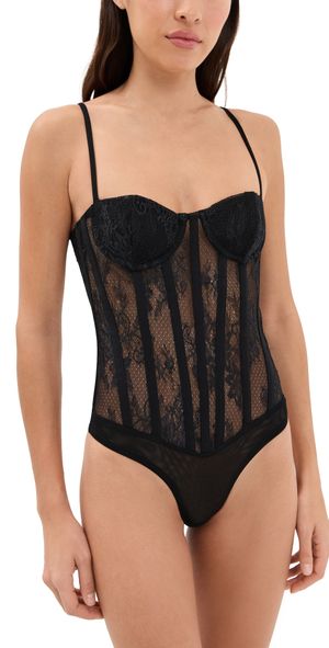PatBO Laila Lace Bodysuit Black 10