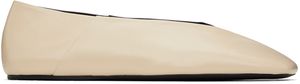 Jil Sander Off-White & Black Square Toe Ballerina Flats
