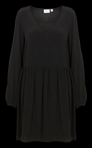Vila - Robe courte évasée à encolure v - Taille 42 - Noir