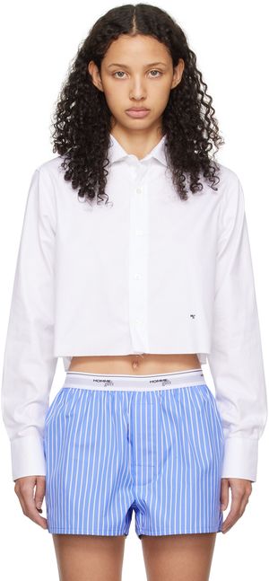 HommeGirls White Cropped Shirt