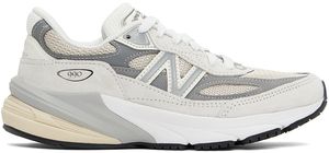 New Balance Gray & White 'Made in USA' 990v6 Sneakers