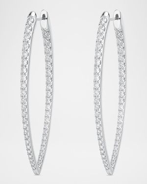 Imperial Diamond Hoop Earrings in 18K White Gold