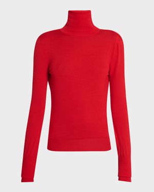 Draped Open-Back Wool Sweater