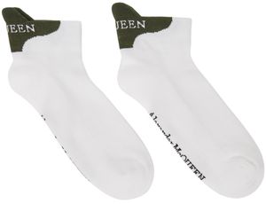 McQueen White & Khaki Signature Socks