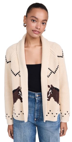 THE GREAT. The Horse Lodge Cardigan Cream 2