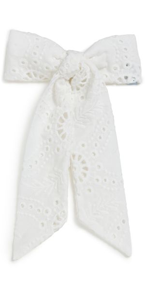 Hill House Home The Belle Bow Trellis Broderie/White One Size