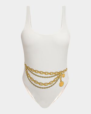 Treasure Print One-Piece Swimsuit