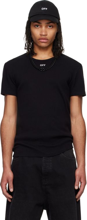 Off-White Black Off Stamp Rib Shaped T-shirt