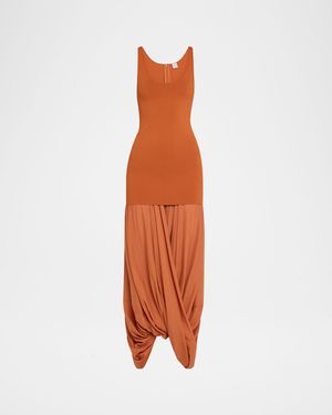 Draped Cocoon Maxi Tank Dress