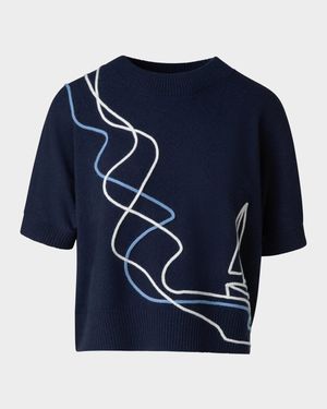 Sailboat Robe Application Wool Cashmere Sweater
