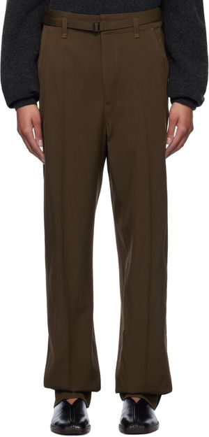 LEMAIRE Brown Belted Soft Tailored Trousers