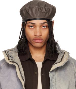 OUR LEGACY Brown Nylon Beret