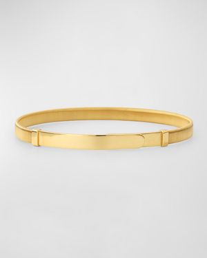 18K Yellow Gold Coil Thin Bangle Bracelet