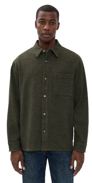 Madewell Donelgal Twill Long Sleeve Shirt Donegal Twill Foliage Green XL