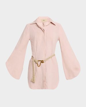 Antonia Belted Mini Shirtdress