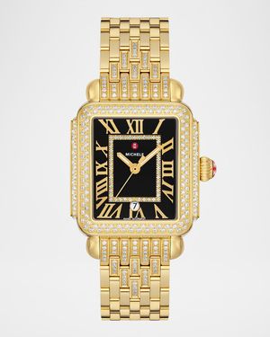 Special Edition Deco Madison Noir Dial Gold Diamond Bracelet Watch