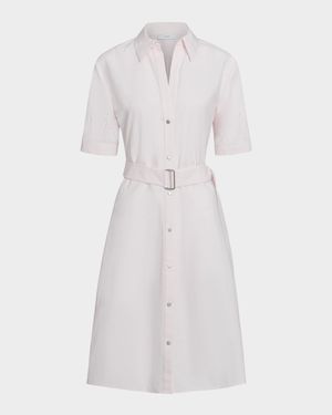 Short-Sleeve Belted Shirtdress