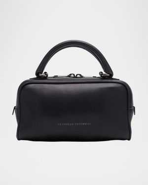 Medium Glossy Napa Boston Top-Handle Bag