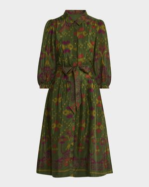Lulu Ikat Belted Shirtdress