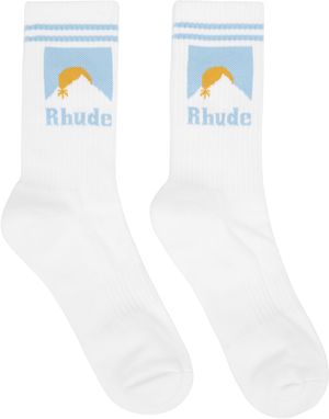 Rhude White Moonlight Socks