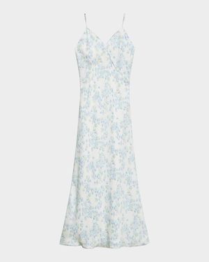 Seamed Floral Slip Dress