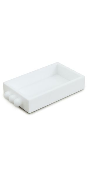 Tizo Design Acrylic Towel Napkin Holders with Bubble Handles Solid White One Size