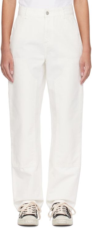 Carhartt Work In Progress White Pierce Double Knee Trousers