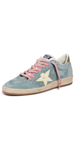 Golden Goose Ballstar Suede Sneakers Silver Blue/Light Yellow/Platinum 37