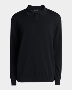 Men's Milano Stitch Wool Polo Sweater