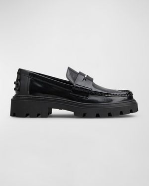 Calfskin Lug-Sole Penny Loafers