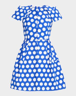Signature Pleated Polka-Dot Dress