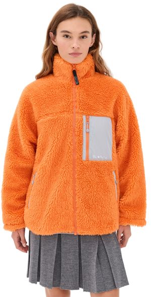 Sandy Liang Rain Fleece Jacket Orange L