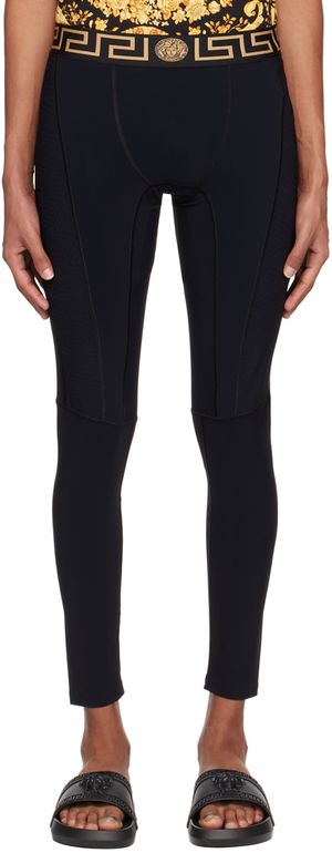 Versace Underwear Black Paneled Lounge Pants