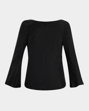 Laura Backless High-Neck Blouse