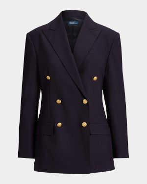 Wool-Blend Double-Breasted Blazer